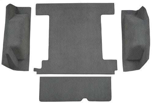 1966-1973 Ford Bronco 1 Tank w/ Tailgate Lock Cargo Area Loop Molded Replacement Carpet Kit - 4-Piece - product details image