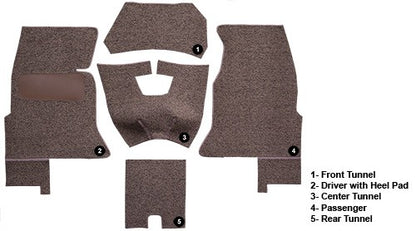 1961-1962 Chevrolet Corvette Complete Loop Replacement Carpet Kit - 5-Piece - product details image 5