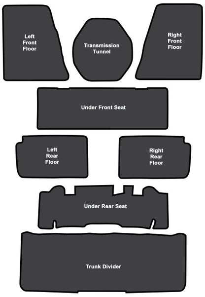 1962-1967 Chevrolet Chevy II Nova EVA Sound Deadening Kit - 8-Piece - product details image 4