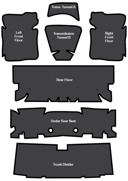 1970-1981 Chevrolet Camaro EVA Sound Deadening Kit - 7-Piece - product details image 4