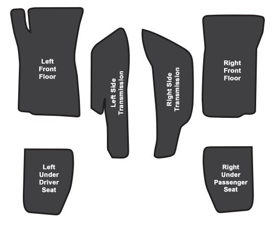 1968-1975 Chevrolet Corvette Roadster Front Mastic with Pad Sound Deadening Kit - 6-Piece - product details image 4