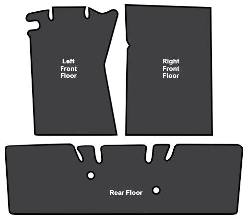 1965-1973 Ford Mustang Coupe Passenger Area EVA Sound Deadening Kit - 3-Piece - product details image 4
