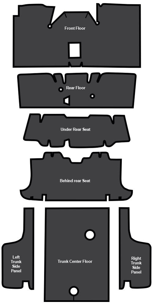 1969-1970 Mercury Cougar Convertible EVA Sound Deadening Kit - 7-Piece - product details image 4