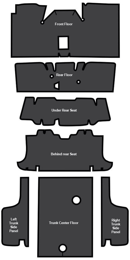1969-1970 Mercury Cougar Convertible EVA Sound Deadening Kit - 7-Piece - product details image 4