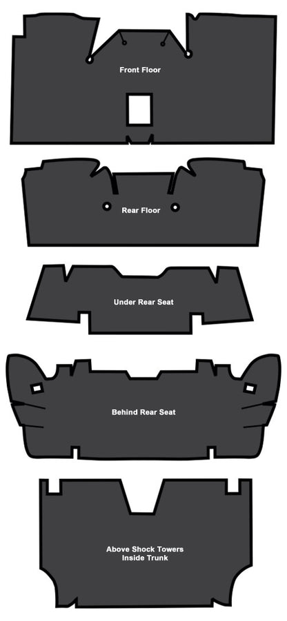 1971-1973 Mercury Cougar Coupe EVA Sound Deadening Kit - 5-Piece - product details image 4