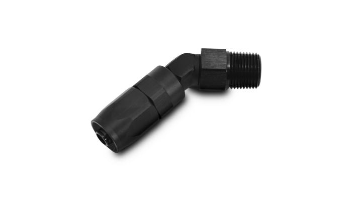 Vibrant Performance 26408 Male Hose End Fitting, 45 Degree; Size: -12AN; Pipe Thread 1/2" NPT
