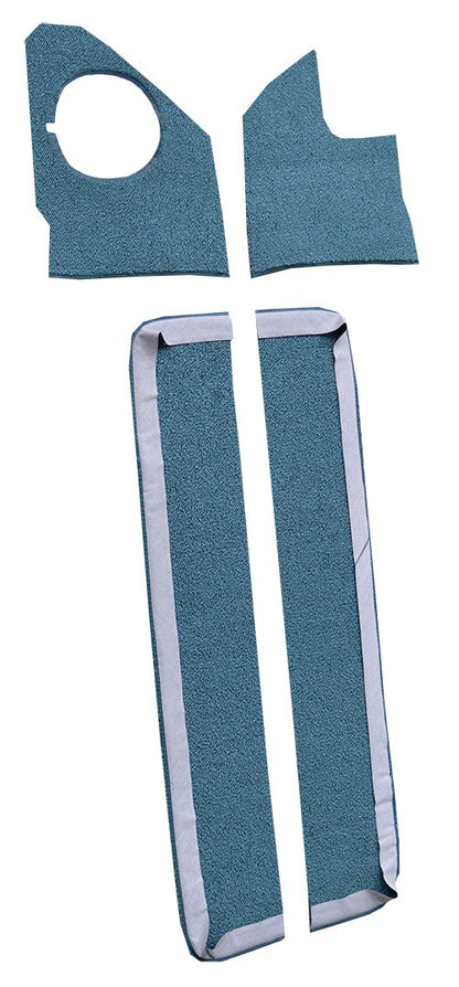 1964 Chevrolet Biscayne Door & Kick Panel Inserts with Air 2DR Loop Replacement Carpet Kit - 4-Piece - product details image 