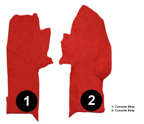1984-1989 Chevrolet Corvette Console Strip Cutpile Molded Replacement Carpet Kit - 2-Piece - product details image 4