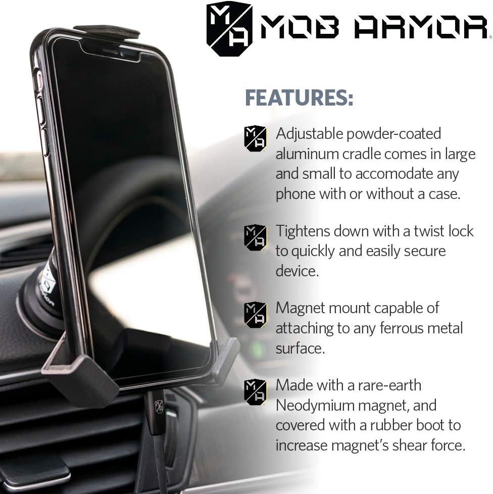 MobArmor MOBM2-BLK-LG Magnetic Holder for iPhone 6 + - 8 +,Samsung S3-S6,Note3-7