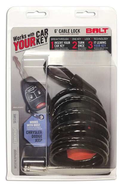 Bolt 7018452 6' Cable Lock for Chrysler, Dodge, Jeep and Ram Keys