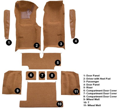 1976 Chevrolet Corvette Complete with Pad Cutpile Molded Replacement Carpet Kit - 11-Piece - product details image 5