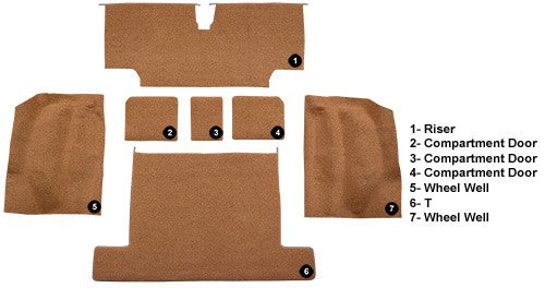 1976 Chevrolet Corvette Rear with Pad Cutpile Molded Replacement Carpet Kit - 7-Piece - product details image 4