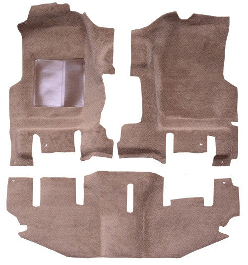 1997-2006 Jeep Wrangler Short Console Pass Area Cutpile Molded Replacement Carpet Kit - 3-Piece - product details image 2