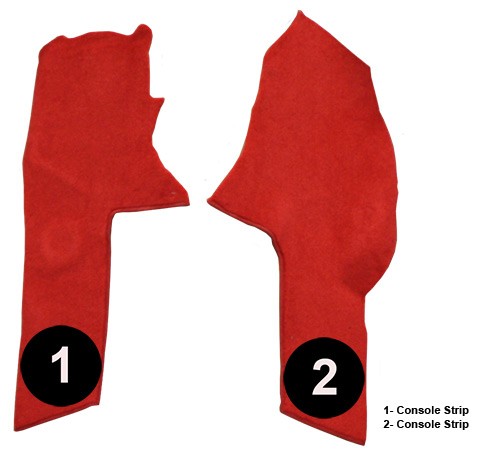 1990-1993 Chevrolet Corvette Console Strip Cutpile Molded Replacement Carpet Kit - 2-Piece - product details image 4