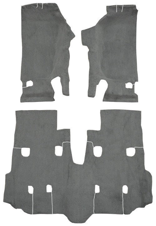 2007-2010 Jeep Wrangler 4DR Unlimited Pass Area Cutpile Molded Replacement Carpet Kit - 3-Piece - product details image 2