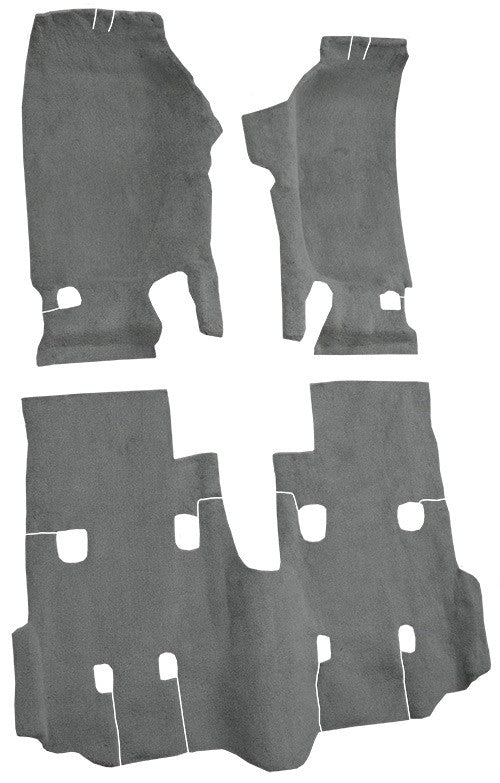 2007-2010 Jeep Wrangler 4DR Unlimited Pass Area Cutpile Molded Replacement Carpet Kit - 3-Piece - product details image 3