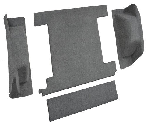 1966-1973 Ford Bronco 1 Tank w/o Tailgate Lock Cargo Area Loop Molded Replacement Carpet Kit - 4-Piece - product details imag