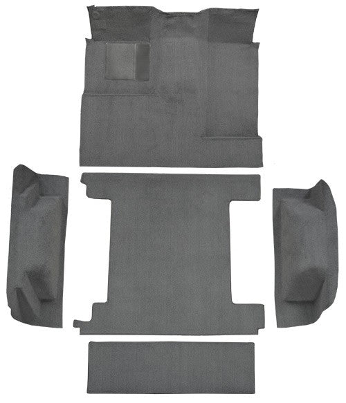 1966-1973 Ford Bronco 2 Tanks Complete w/o Tailgate Lock Loop Molded Replacement Carpet Kit - 5-Piece - product details image