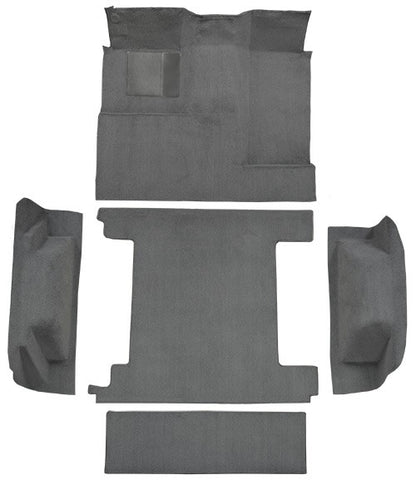 1966-1973 Ford Bronco 2 Tanks Complete w/o Tailgate Lock Loop Molded Replacement Carpet Kit - 5-Piece - product details image