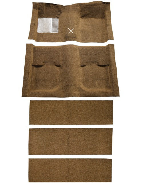 1969-1970 Ford Mustang FB w/ Fold Downs w/o Toe Pad w/ Shift Nylon Replacement Carpet Kit - 5-Piece - product details image 2
