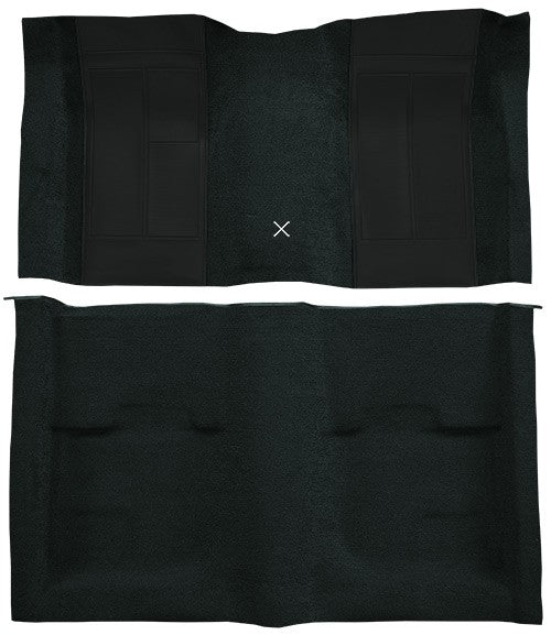 1970 Ford Mustang Mach 1 w/ 2 Dk Blue Ins w/ Shift Cut FB Nylon Replacement Carpet Kit - 2-Piece - product details image 2