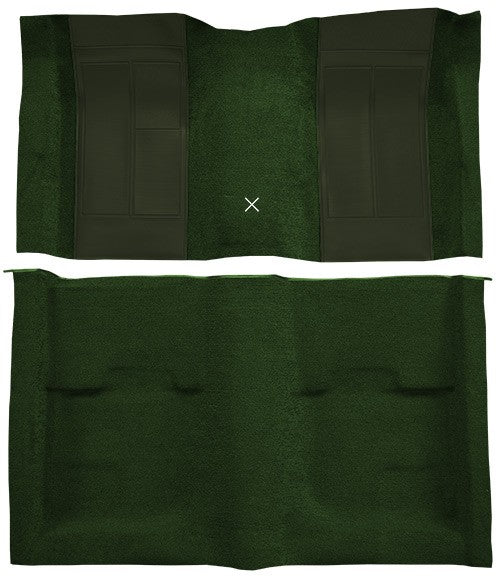 1970 Ford Mustang Mach 1 w/ 2 Green Ins w/ Shift Cut FB Nylon Molded Replacement Carpet Kit - 2-Piece - product details image