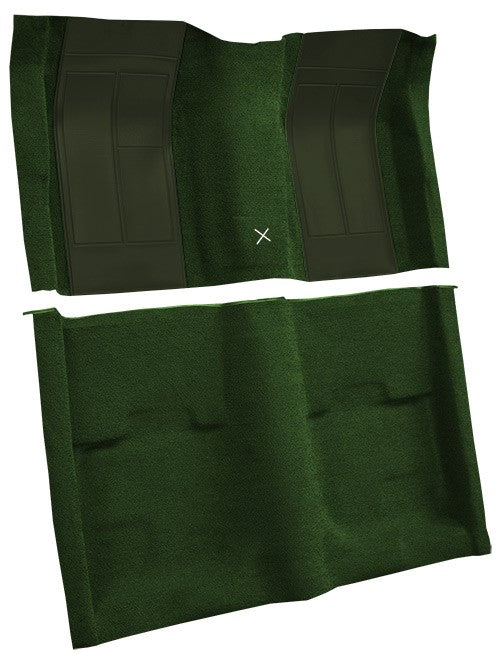 1970 Ford Mustang Mach 1 w/ 2 Green Ins w/ Shift Cut FB Nylon Molded Replacement Carpet Kit - 2-Piece - product details image