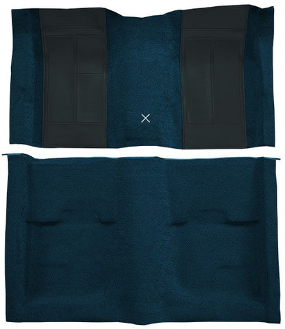 1970 Ford Mustang Mach 1 w/ 2 Med Blue Ins w/ Shift Cut FB Nylon Replacement Carpet Kit - 2-Piece - product details image 2