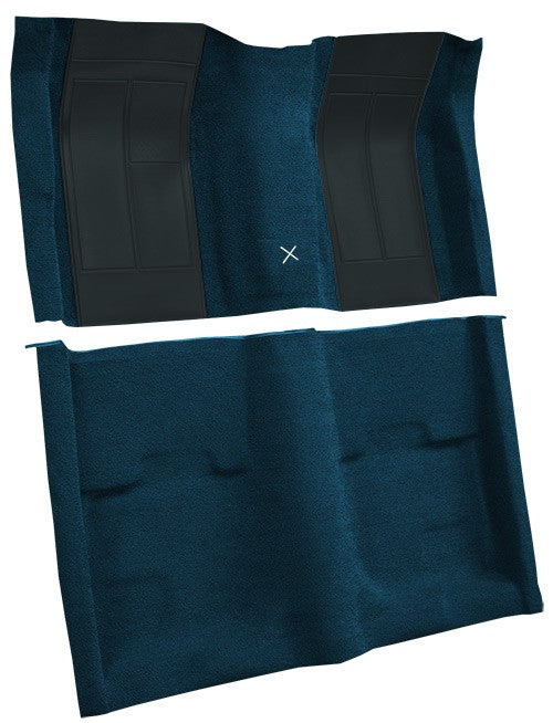 1970 Ford Mustang Mach 1 w/ 2 Med Blue Ins w/ Shift Cut FB Nylon Replacement Carpet Kit - 2-Piece - product details image 3