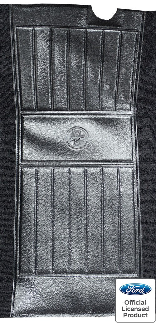 1971-1973 Ford Mustang Mach 1 w/ 2 Black Pony Ins w/ Shift Cut Nylon Replacement Carpet Kit - 2-Piece - product details image