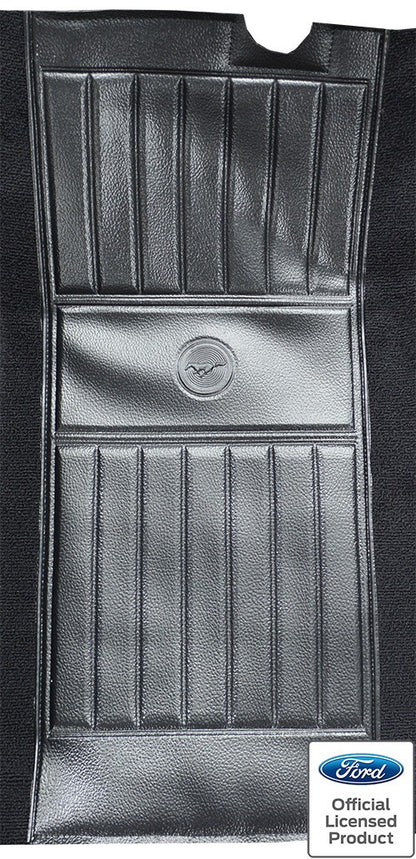 1971-1973 Ford Mustang Mach 1 w/ 2 Black Pony Ins w/ Shift Cut Nylon Replacement Carpet Kit - 2-Piece - product details image