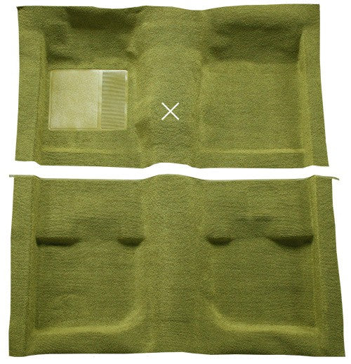 1971-1973 Ford Mustang FB w/o Folddowns w/ Shifter Cut Nylon Molded Replacement Carpet Kit - 2-Piece - product details image 