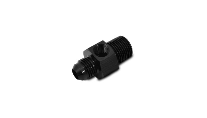 Vibrant Performance 16498 Male AN Flare to Male NPT Union Adapter with 1/8" NPT Port; Size: -8AN; 3/8" Male NPT
