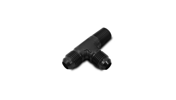 Vibrant Performance 10473 Male Flare Tee with Pipe On Run Adapter Fitting; Size: -8AN x 3/8" NPT