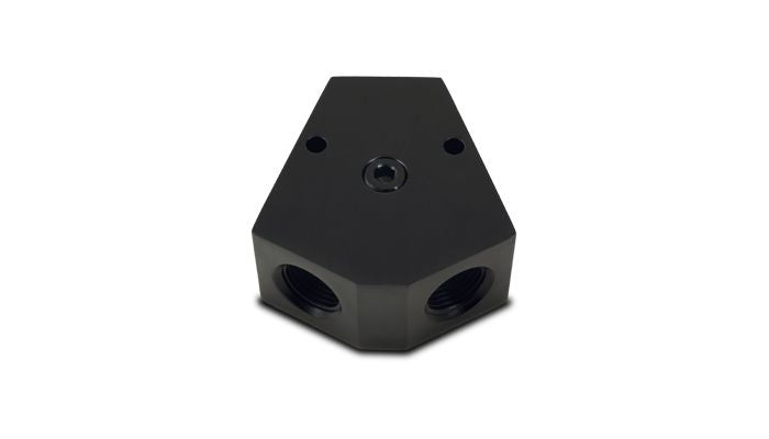 Vibrant Performance 10820 Billet Y Block with 1/8" NPT Port; Size: 3/8" NPT x dual 3/8" NPT