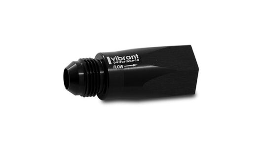 Vibrant Performance 11118 Inline Check Valve, -8AN Female to Male (with logo)
