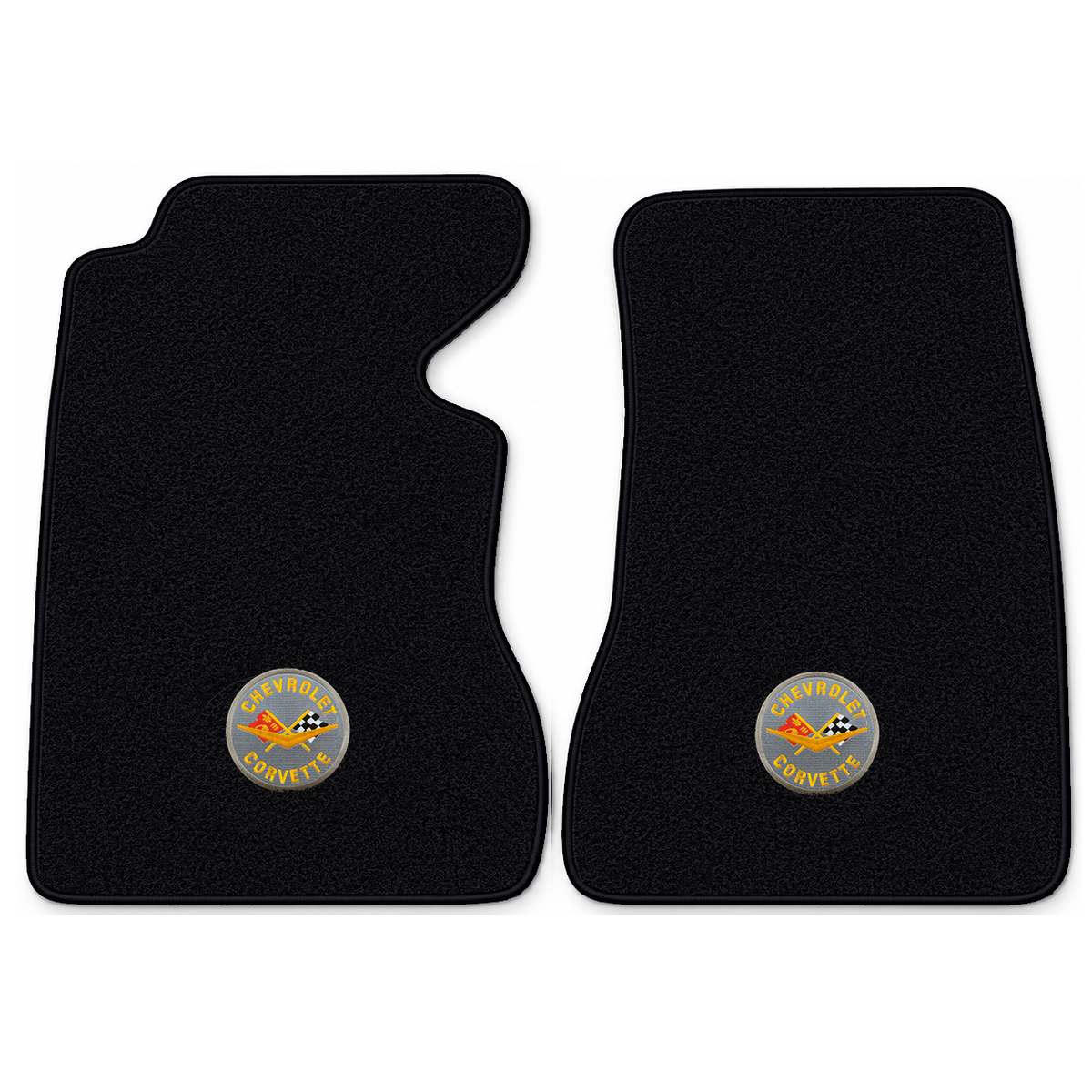 Illustration of 1959 Chevrolet Corvette floor mats with the #8 Corvette Circle logo in Essex 1001...