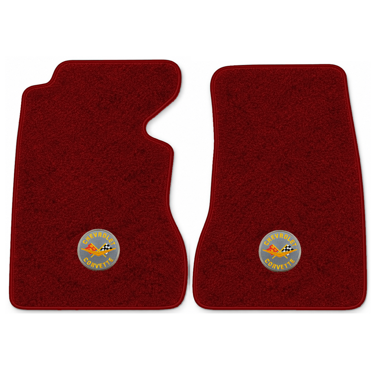 Illustration of 1959 Chevrolet Corvette floor mats with the #8 Corvette Circle logo in Essex 1016...