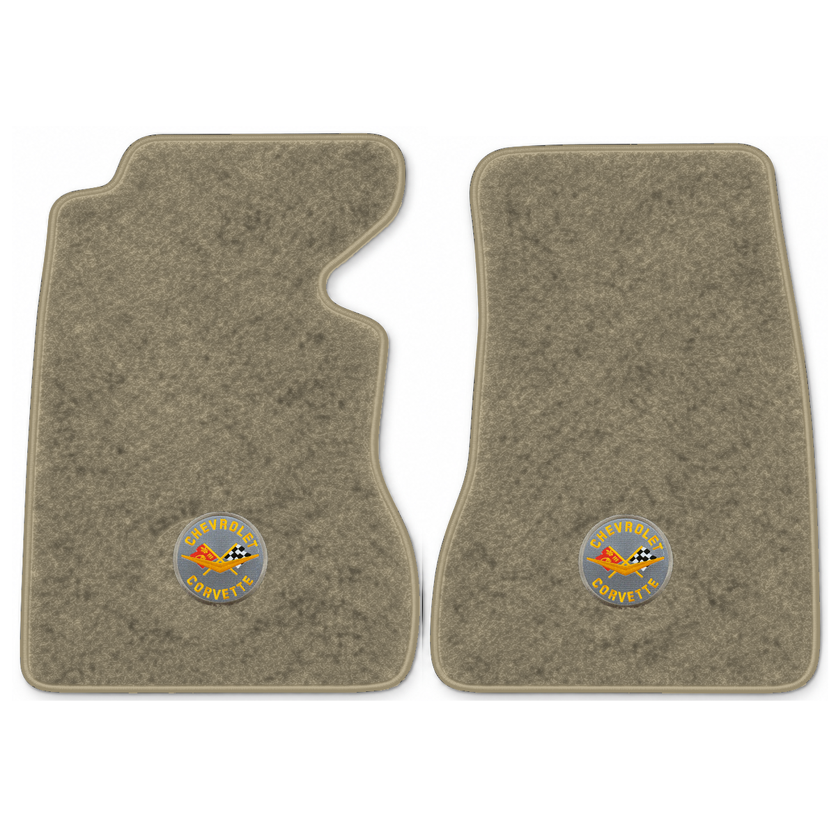 Illustration of 1959 Chevrolet Corvette floor mats with the #8 Corvette Circle logo in Essex 1035...
