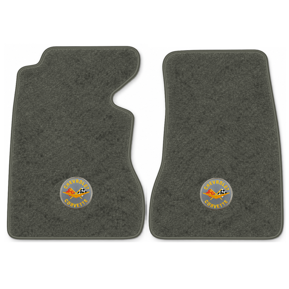 Illustration of 1959 Chevrolet Corvette floor mats with the #8 Corvette Circle logo in Essex 1038...