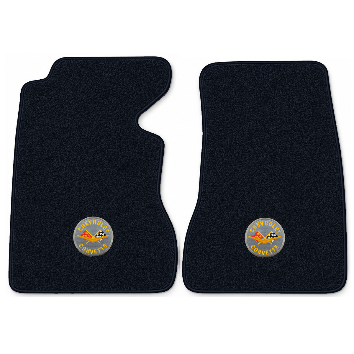 Illustration of 1959 Chevrolet Corvette floor mats with the #8 Corvette Circle logo in Essex 1044...