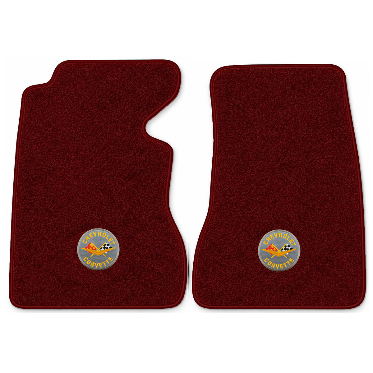 Illustration of 1959 Chevrolet Corvette floor mats with the #8 Corvette Circle logo in Essex 1045...