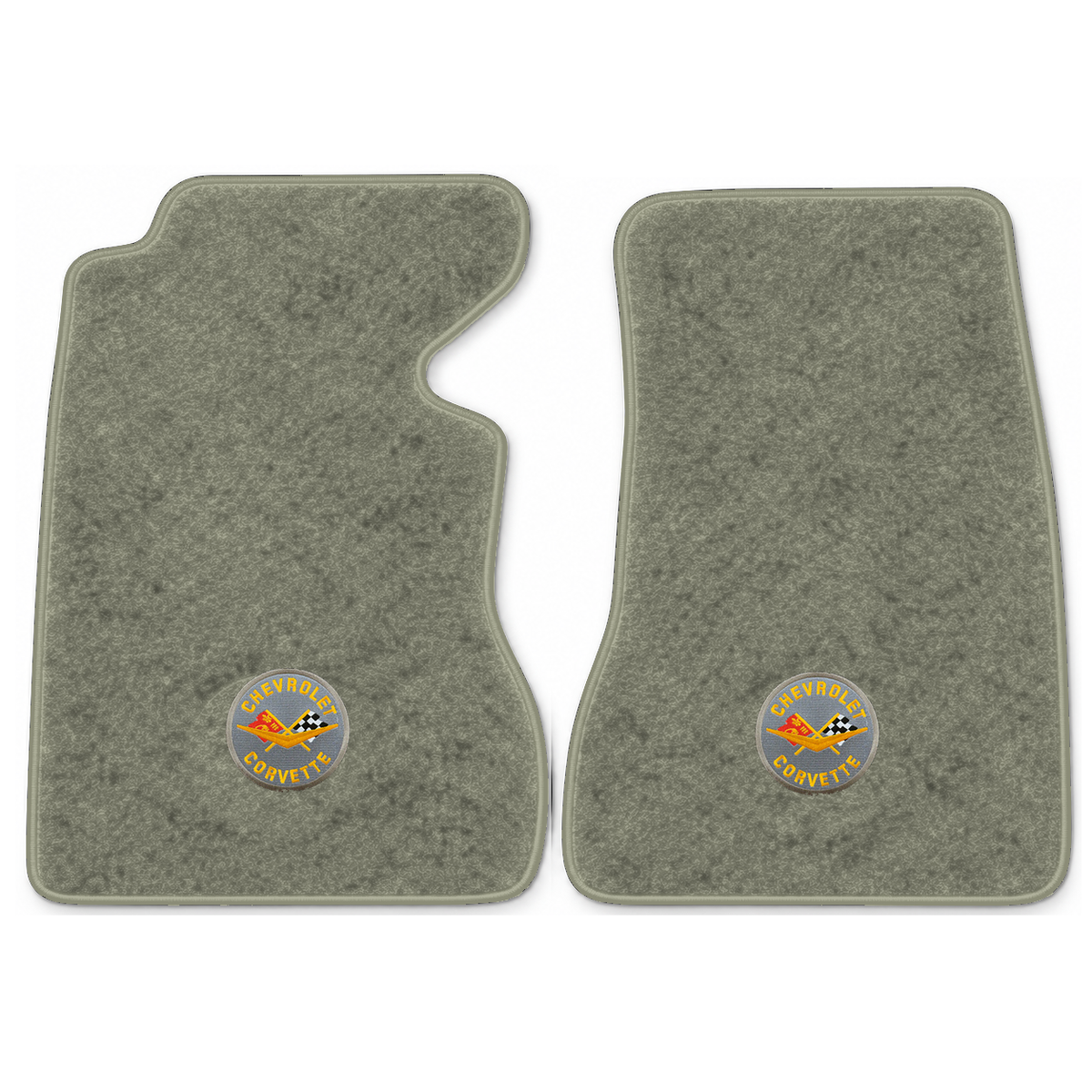 Illustration of 1959 Chevrolet Corvette floor mats with the #8 Corvette Circle logo in Essex 1053...