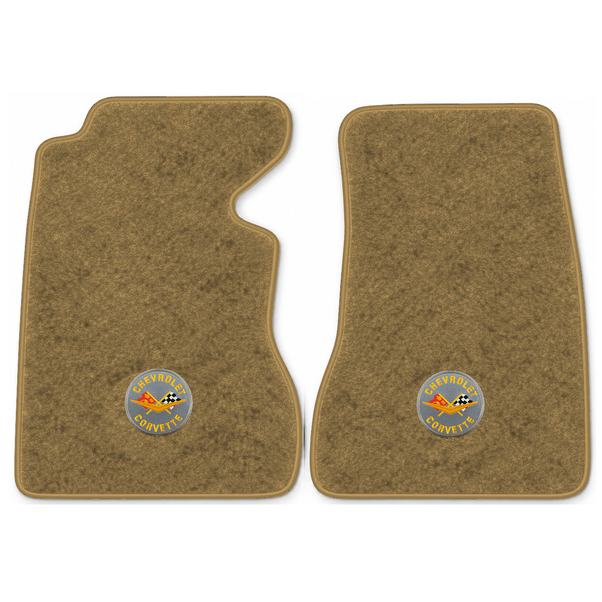 Illustration of 1959 Chevrolet Corvette floor mats with the #8 Corvette Circle logo in Essex 1054...