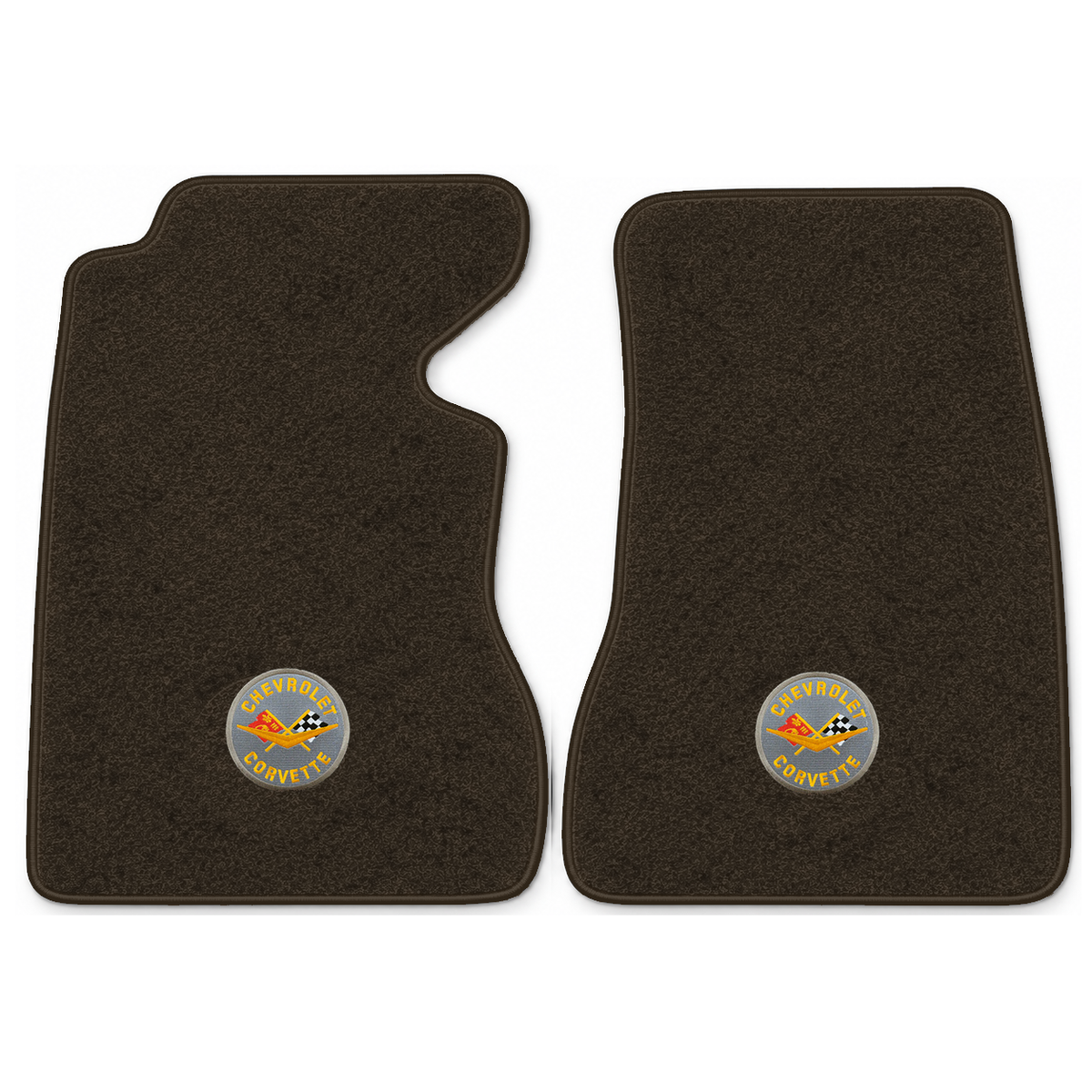 Illustration of 1959 Chevrolet Corvette floor mats with the #8 Corvette Circle logo in Essex 1060...