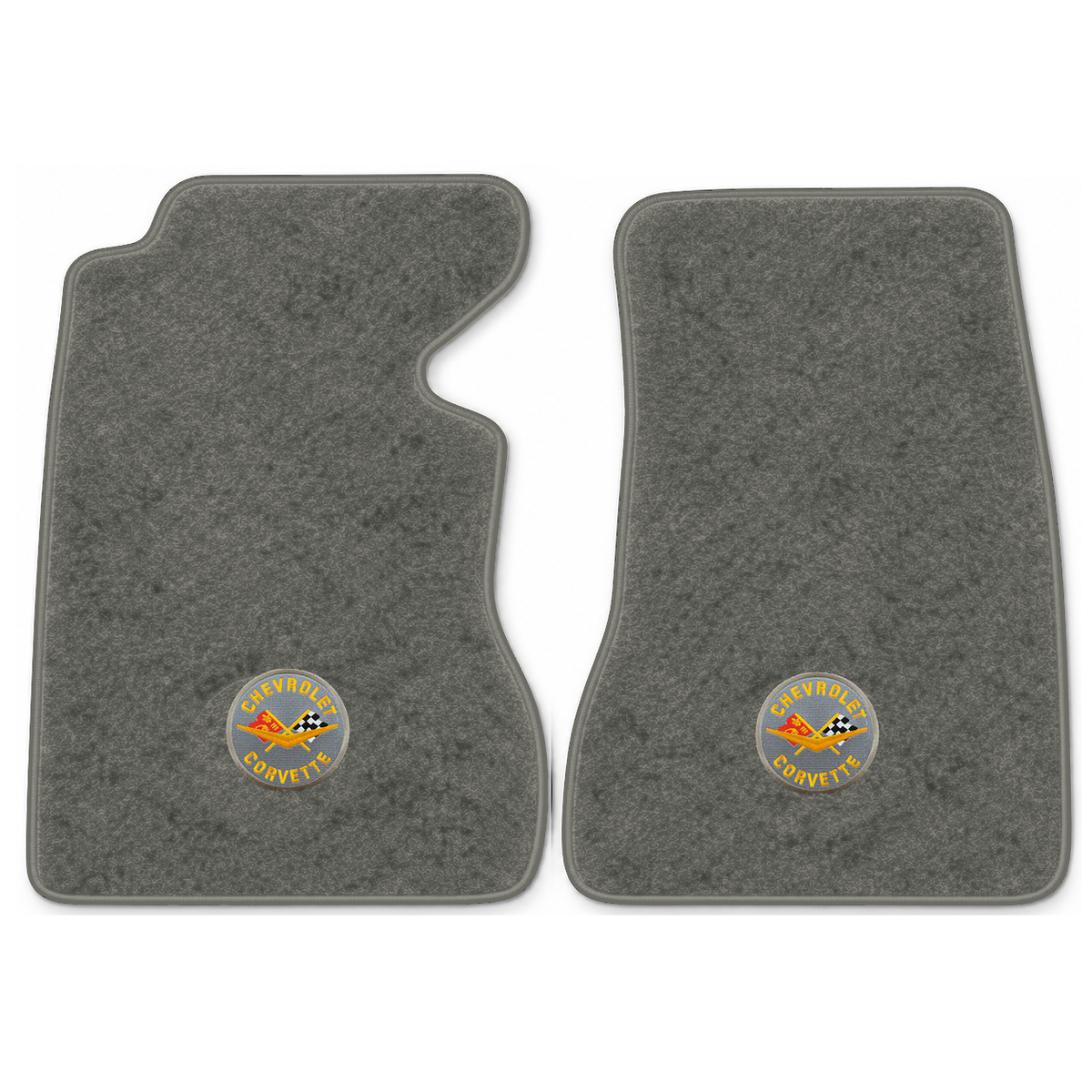 Illustration of 1959 Chevrolet Corvette floor mats with the #8 Corvette Circle logo in Essex 1066...