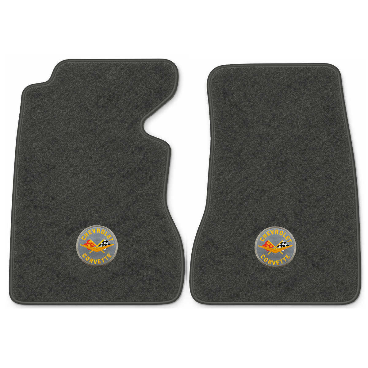 Illustration of 1959 Chevrolet Corvette floor mats with the #8 Corvette Circle logo in Essex 1068...
