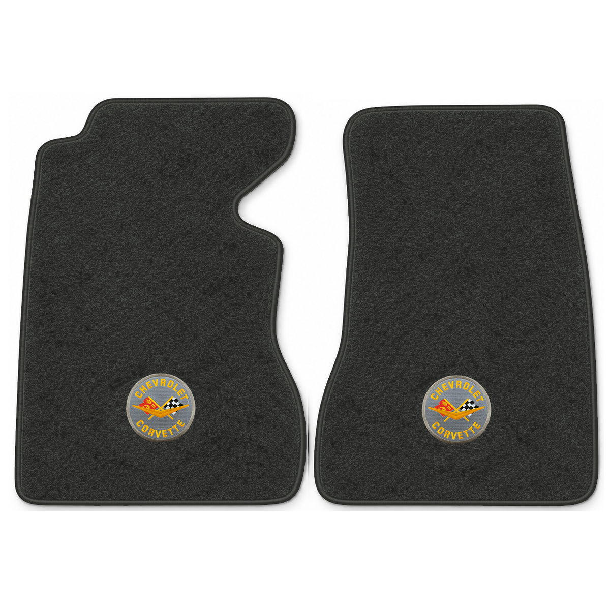 Illustration of 1959 Chevrolet Corvette floor mats with the #8 Corvette Circle logo in Essex 1079...