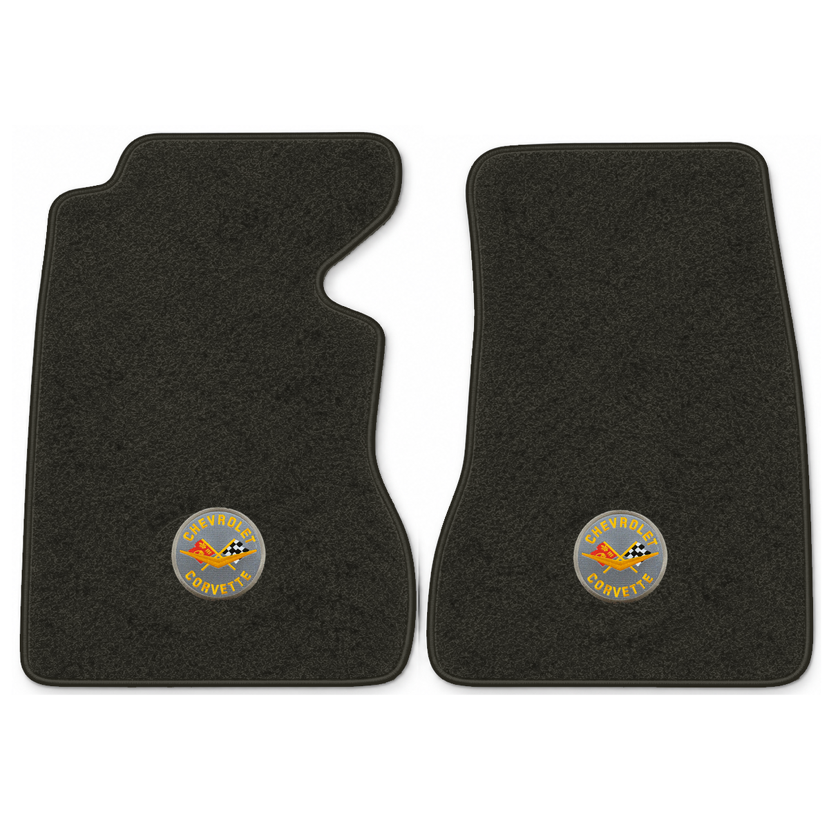 Illustration of 1959 Chevrolet Corvette floor mats with the #8 Corvette Circle logo in Essex 1097...