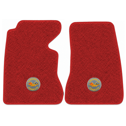 Illustration of 1959 Chevrolet Corvette floor mats with the #8 Corvette Circle logo in Loop 02 Re...